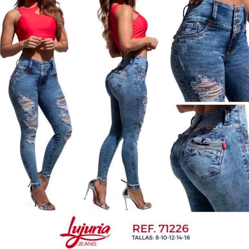 Women's Blue Distressed Jeans